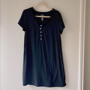 (2 for $20) Croft & barrow intimates black polka dot sleep Dress. Size M